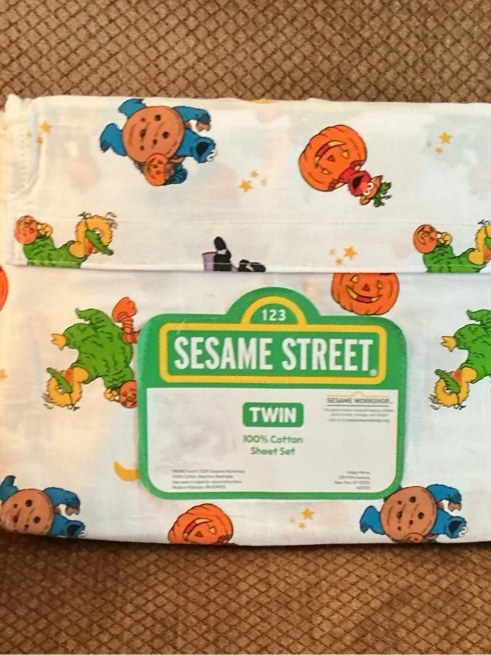 Sesame Street Halloween Twin Sheet Set